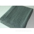 100% Dark Grey Pure Cashmere Luxury Throw Blanket , Cable Knitted Throws For Beds Oem